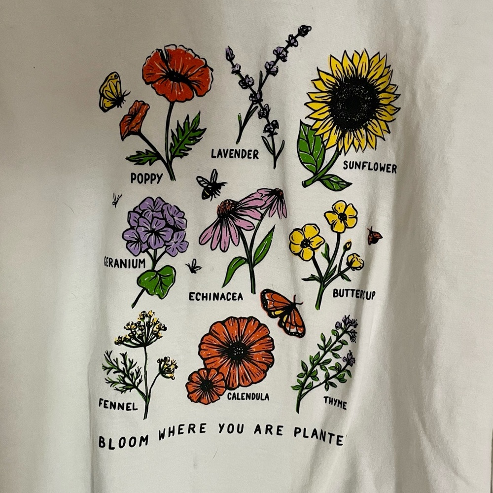 Floral Crew Neck Graphic Logo Sweatshirt - Picture 2 of 4